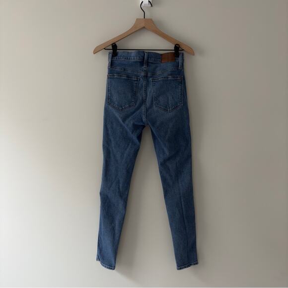 Madewell 10” High Rise Skinny Jeans Medium Wash Button Fly Pockets Stretch Logo - Picture 3 of 10